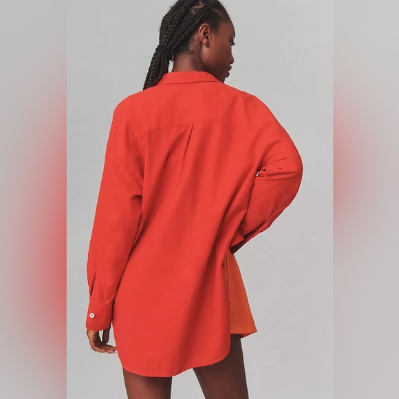 NWT Women’s Anthropologie The Bennet Buttondown Shirt by Maeve: Linen Edition - Picture 2 of 9